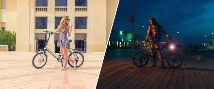 אופניים חשמלים גרין בייק ביום ובלילה
